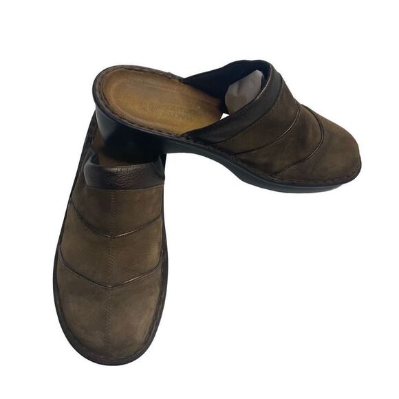 NAOT Women’s Brown Leather Slip on Clogs Size EU 40 US 8.5 - Picture 1 of 12